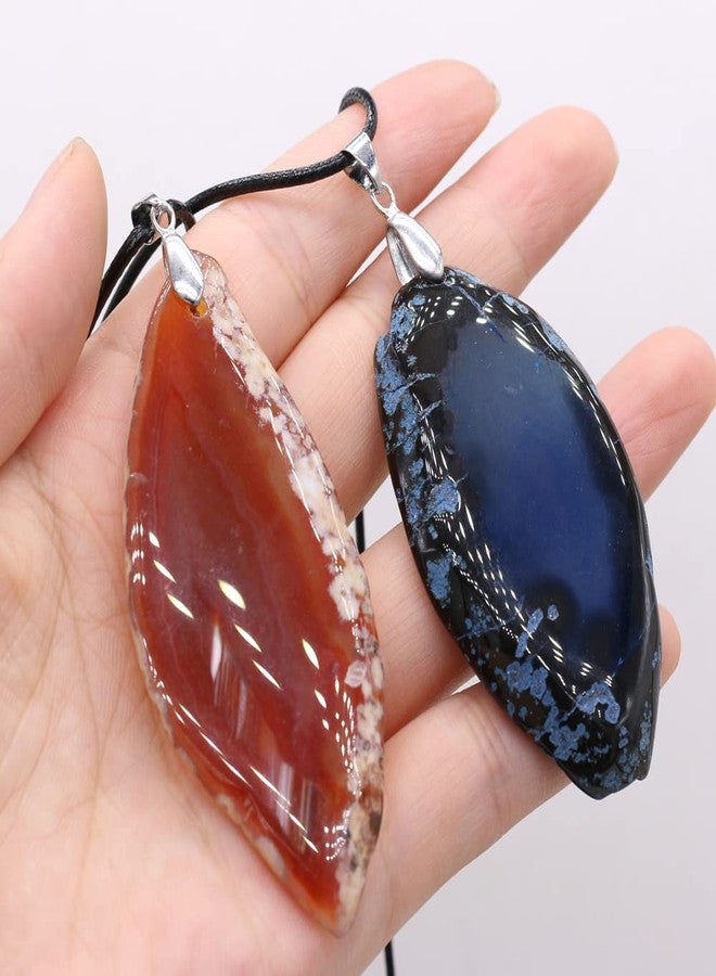 QSLLER 6pcs Natural StonesRed Agate Rose Quartz Amethyst Irregular Semi-precious Stone Necklace DIY Exquisite Necklaces Jewelry Gif - Image 2